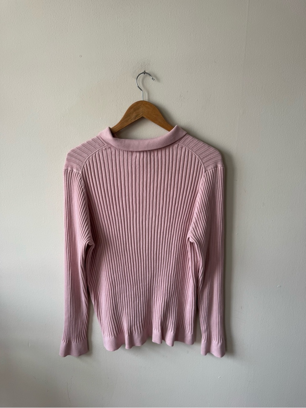 Athleta Soft Pink Ribbed Knit Polo Sweater - Picture 8 of 8